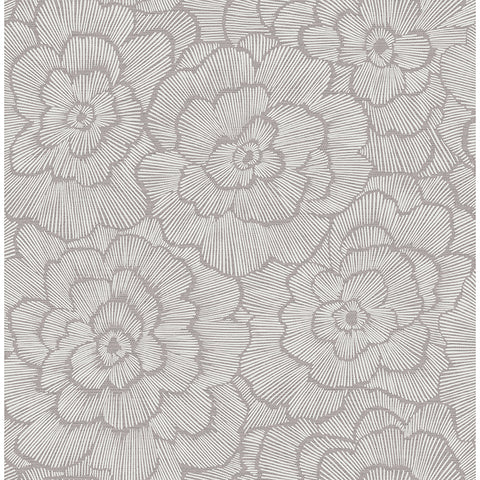 4120-26853 Periwinkle Sterling Textured Floral Wallpaper