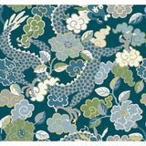 4120-72008 Yanci Teal Dragon Wallpaper