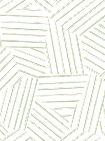  4121-26900 Helene Sage Geometric Lines Wallpaper