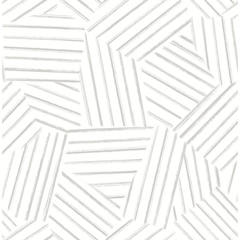 4121-26903 Helene Pewter Geometric Lines Wallpaper