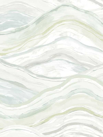 4121-26924 Dorea Sea Green Striated Waves Wallpaper