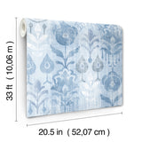 4122-27013 Pavord Blue Floral Shibori Wallpaper