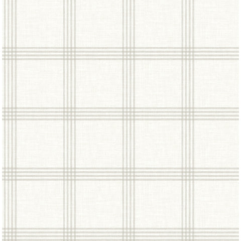 4134-26994 Twain Light Grey Plaid Wallpaper