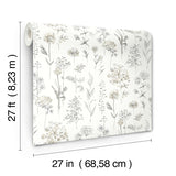 4134-72501 Bergamot Light Grey Wildflower Wallpaper