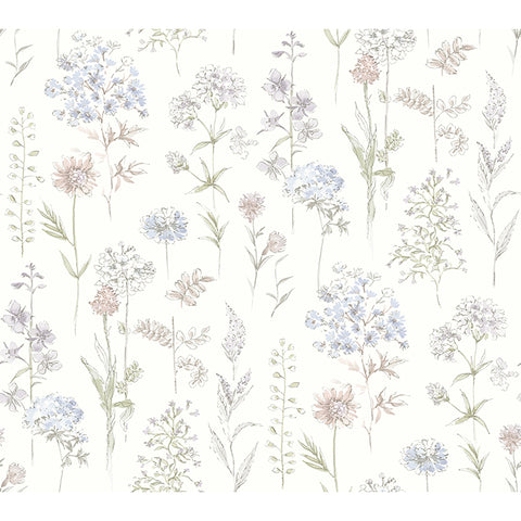 4134-72504 Bergamot Lavender Wildflower Wallpaper