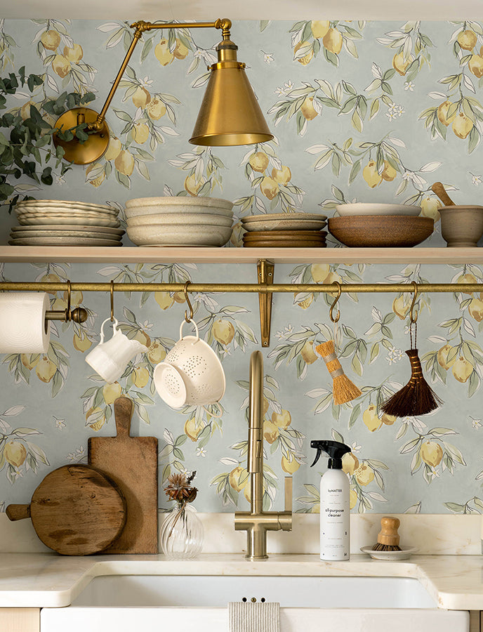 4134-72508 Lemonade Aqua Citrus Wallpaper – wallcoveringsmart