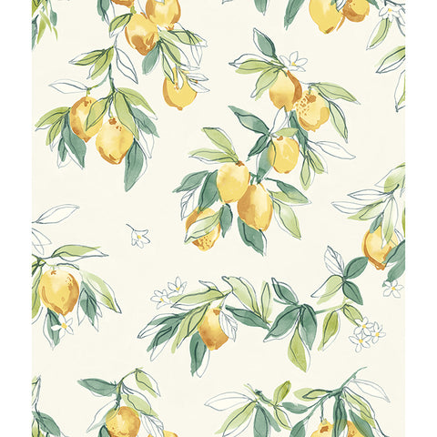 4134-72510 Lemonade Yellow Citrus Wallpaper