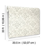 4134-72515 Marjoram Light Grey Floral Tile Wallpaper