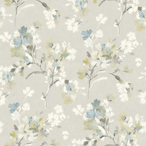 4134-72528 Azalea Light Grey Floral Branches Wallpaper