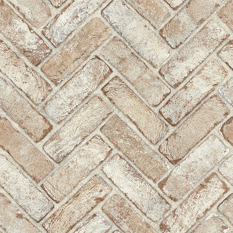 4134-72530 Canelle Rust Brick Herringbone Wallpaper