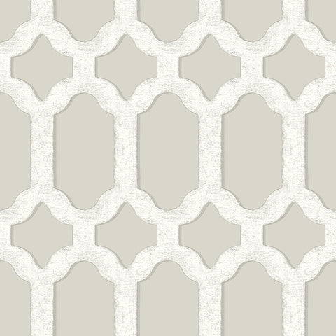 4134-72544 Chervil Light Grey Trellis Wallpaper