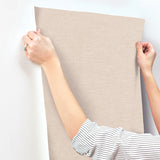 4134-72555 Chambray Blush Fabric Weave Wallpaper