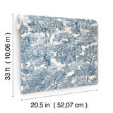 4134-72559 Spinney Blue Toile Wallpaper