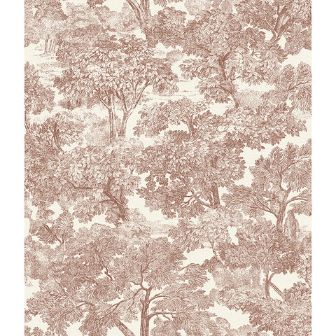 4134-72562 Spinney Red Toile Wallpaper