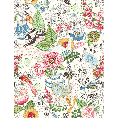 4135-12801 Whimsy Multicolor Fauna Wallpaper