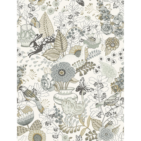 4135-12806 Whimsy Neutral Fauna Wallpaper