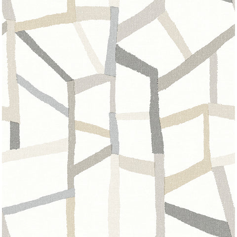 4135-25848 Tate Grey Geometric Linen Wallpaper