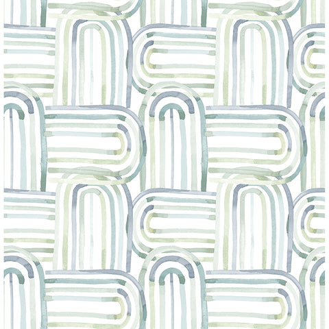 4135-27270 Lolly Teal Arches Wallpaper