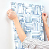 4135-27273 Lolly Blue Arches Wallpaper