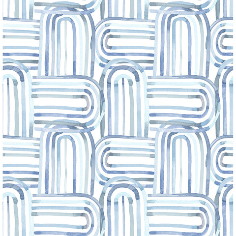 4135-27273 Lolly Blue Arches Wallpaper