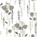 4135-27277 Mabel Grey Floral Field Wallpaper