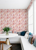 4135-27279 Nathalie Coral Abstract Blooms Wallpaper