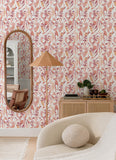 4135-27279 Nathalie Coral Abstract Blooms Wallpaper