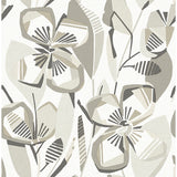 4135-27280 Nathalie Beige Abstract Blooms Wallpaper