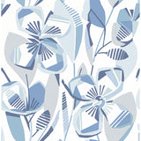 4135-27281 Nathalie Blue Abstract Blooms Wallpaper