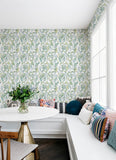 4135-27282 Nathalie Light Green Abstract Blooms Wallpaper