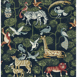 4135-27285 Rigby Navy Jungle Animals Wallpaper