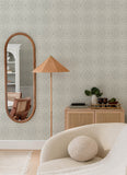 4135-27290 Ernest Charcoal Quilted Quatrefoil Wallpaper