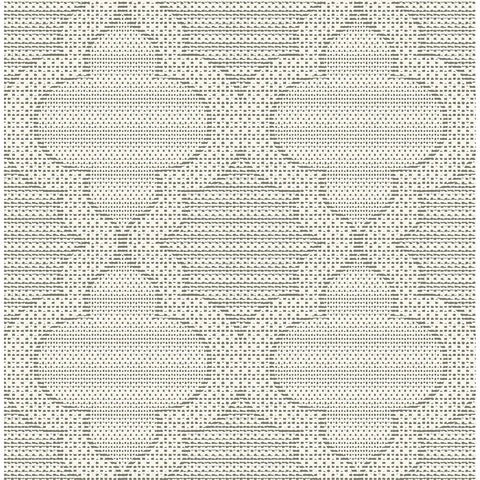 4135-27290 Ernest Charcoal Quilted Quatrefoil Wallpaper