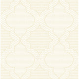 4135-27292 Ernest Yellow Quilted Quatrefoil Wallpaper