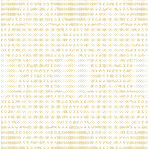 4135-27292 Ernest Yellow Quilted Quatrefoil Wallpaper