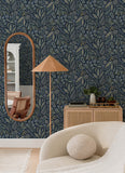 4135-27293 Briar Navy Floral Wallpaper