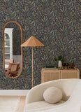 4135-27294 Briar Charcoal Floral Wallpaper