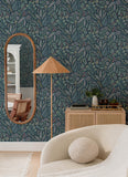 4135-27295 Briar Teal Floral Wallpaper