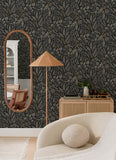 4135-27296 Briar Black Floral Wallpaper