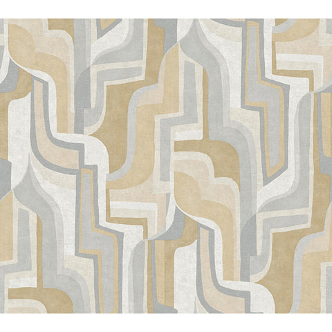 4135-72703 Tulum Khaki Surreal Shapes Wallpaper