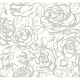 4135-72709 Nelda Silver Rose Wallpaper