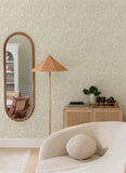 4135-72713 Idalia Beige Floral Flamingo Wallpaper