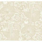 4135-72713 Idalia Beige Floral Flamingo Wallpaper