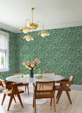 4135-72714 Idalia Green Floral Flamingo Wallpaper