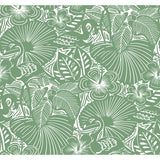 4135-72714 Idalia Green Floral Flamingo Wallpaper