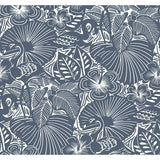 4135-72716 Idalia Navy Floral Flamingo Wallpaper