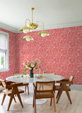 4135-72717 Idalia Coral Floral Flamingo Wallpaper