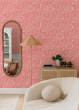 4135-72717 Idalia Coral Floral Flamingo Wallpaper