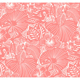 4135-72717 Idalia Coral Floral Flamingo Wallpaper