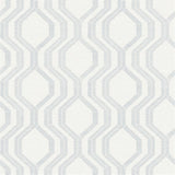 4141-27104 Burton Silver Modern Ogee Wallpaper